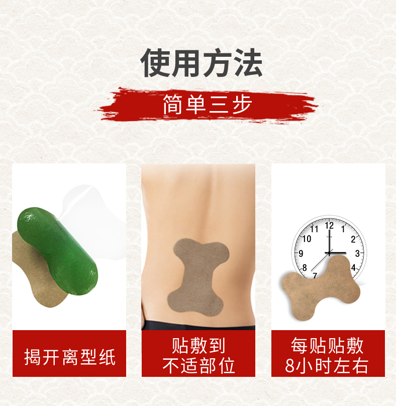艾草腰椎貼怎么貼，使用說明，艾腰貼的位置圖